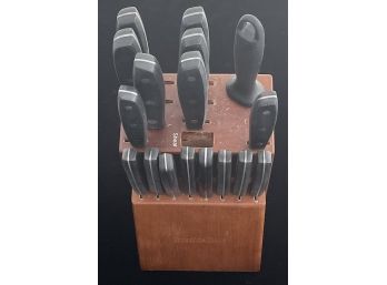 Set Of Knives Incl. Wood Tools Of The Trade Holder