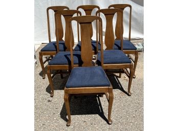 6pc Antique Oak Dining Side Chairs