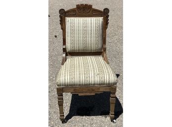 Antique Eastlake Walnut Parlor Chair