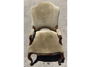 French Provincial Louis XV Style Upholstered Armchair
