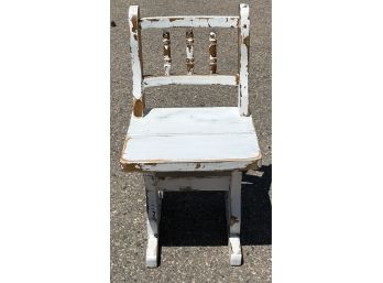Wooden Hand Painted White Chair