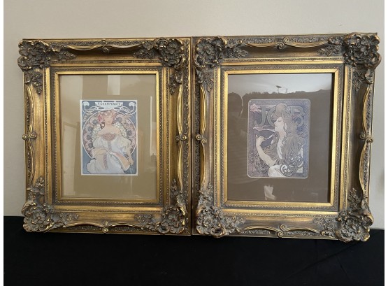 2 Exquisitely Framed Alphonse Mucha Prints