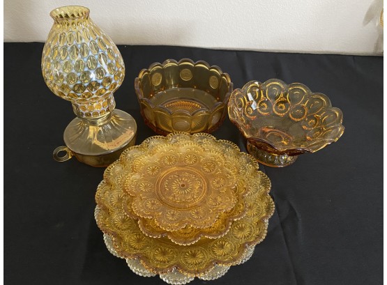 Collection Of Amber Glass