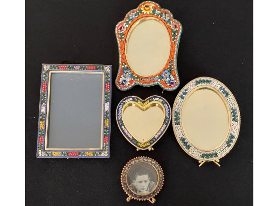 Collection Of 5 Italian Micro Mosaic Picture Frames From Neiman Marcus