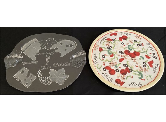 Glass Cheese Tray & Pizza Platter