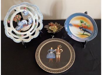 Misc. Assortment Of Plates With Stands