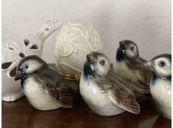 Collection Of Porcelain Goebel  Birds With Single Egg