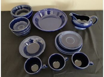 Lot Of 16  Blue Ware, 13 Fiesta Ware And Misc.