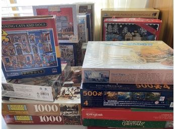Lot Of 18 Puzzles - Mixed Brands