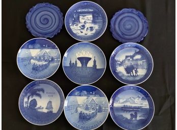 Set Of 9 Commemorative Decor Plates From Royal Copenhagen And Germany