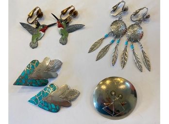 Collection Of Silver Earrings