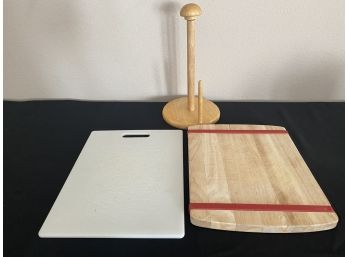 2 Cutting Boards +Paper Towel Holder