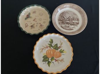 Lot Of 3 Pie Dishes