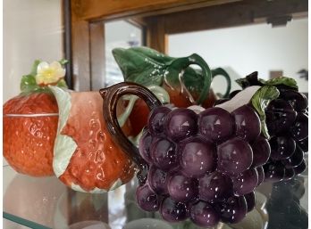 Five Pieces Of Fruit Shaped Porcelain Serving Pieces