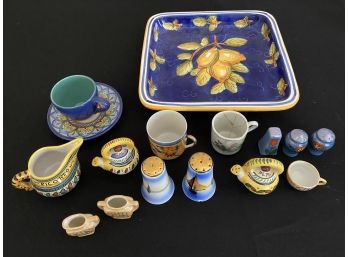 Lot Of 16 Pieces Of Italian And Mexican Miscellaneous Pottery