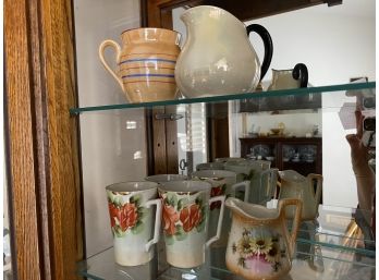 Collection Of Antique Lustre Teacups And Creamers