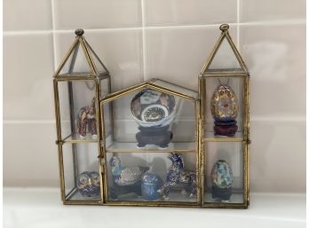 Fantastic Castle Shaped Brass Terrarium With Chinese And Japanese Miniatures