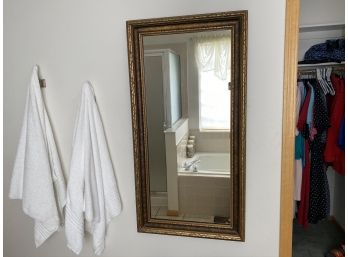 Beautiful Framed Mirror With Gold And Brown Accents