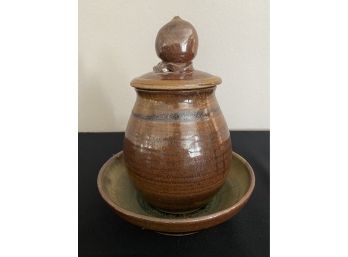 Pottery Bowl And Jar With Lid