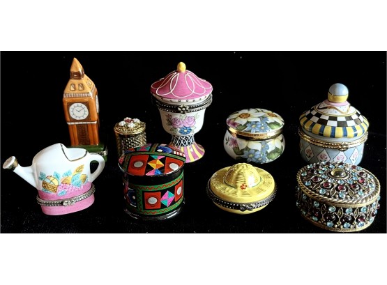 Assorted Variety Of Small Porcelain Trinket Boxes