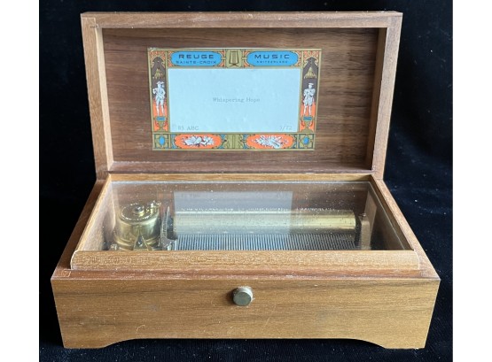Vintage Swiss Reuge Movement Wooden Music Box