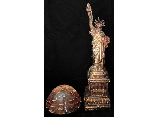 Liberty Statue & Pennies Half Globe