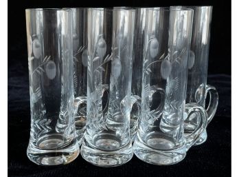 6pc Etched Cordial Glasses