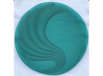 Art Glass Turquoise Wave Plate