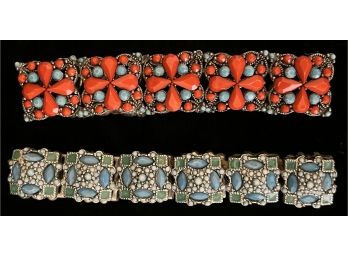 2pc Ornate Costume Stretch Bracelets