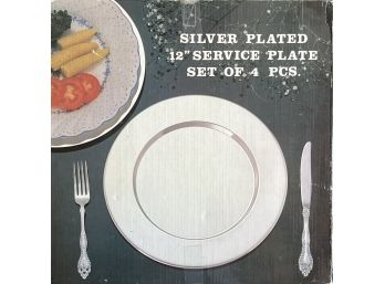 4pc Silver Plated Service Plates 12' NIB
