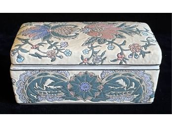 Ornately Patterned Ceramic Lidded Trinket Box From Andrea By Sadek