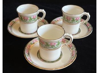 3pc Fine Bone China Tea Set Objets D'Art Staffordshire