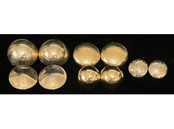 5pc Gold Tone Costume Earrings Lot