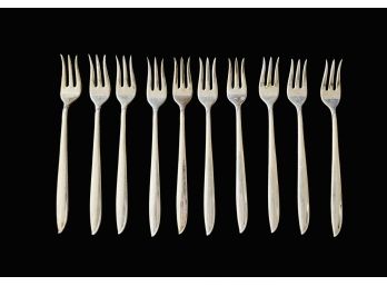 10 Pc International Sterling Silver Rhythm Hors D'Oeuvres Forks 244.1g
