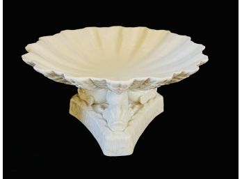 Antique Belleek Aldine Dolphin Base Compote With Early 1st Pressed Mark