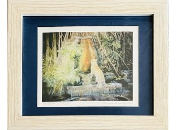 Framed 'Cat Fountain' Print From Hemingway House Key West By Priscilla Coontz