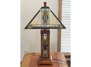 Drake Mission Tiffany Style Table Lamp W/ Nightlight