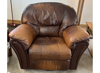 Elran Brown Leather Swerving Recliner