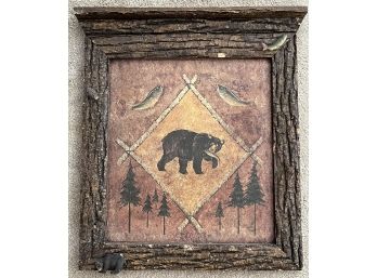 Adirondack Bear Art Print By Suzan Riggsbee-White In Handmade Wood Frame
