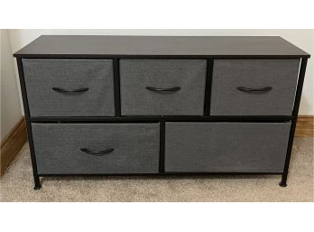 Modern Metal Dresser W/ 5 Fabric Drawers