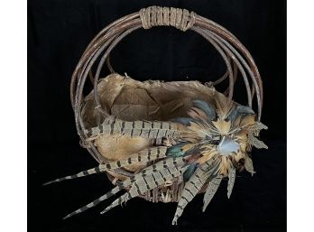Indigenous Themed Natural Weave Basket