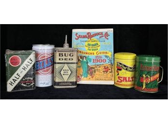 6pc Assorted Variety Of Vintage Tins