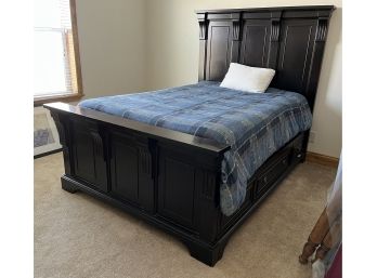 Solid Wood Bed Frame W/ Full Sized Mattress & Boxspring