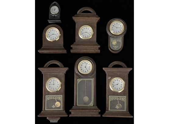 6pc Wooden Miniature Clock Decor