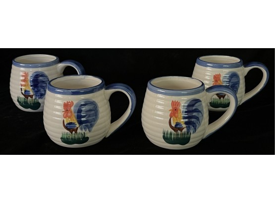 4 Rooster Mugs Alco Industries Inc. Cranbury NJ Made In China