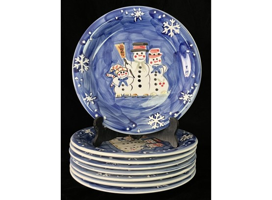 Assorted Snow Family Christmas Plates