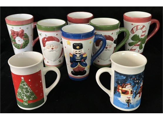 Assorted Lot Of Christmas Mugs