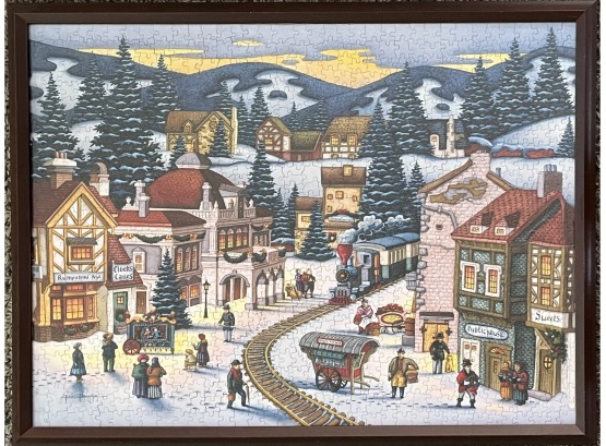 Framed Frosty Delivery Completed Jigsaw Puzzle