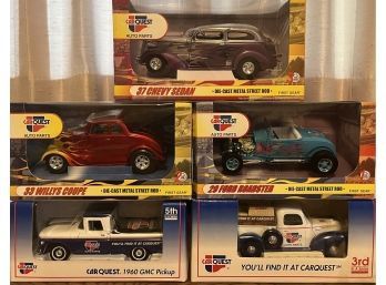 5pc Collection Of Assorted Car Quest Die Cast Metal Street Rods & More