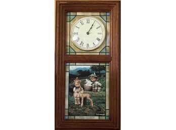 Danbury Mint Hummel Stained Glass Picture Wall Clock